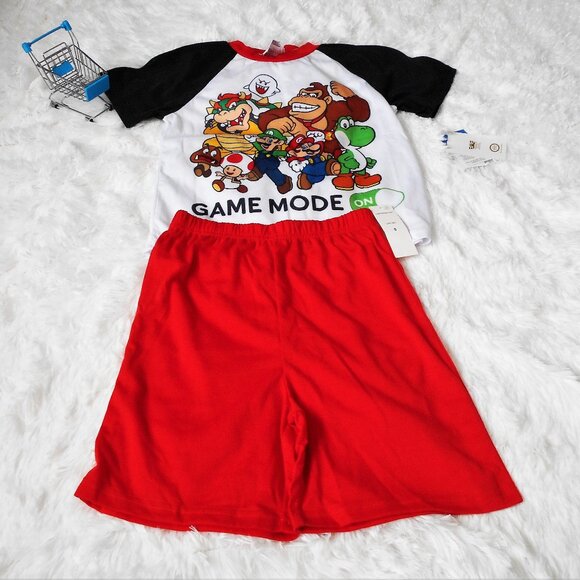 Super Mario Brothers Game Mode On Pajama Set Boys 8 Nintendo - Picture 1 of 7